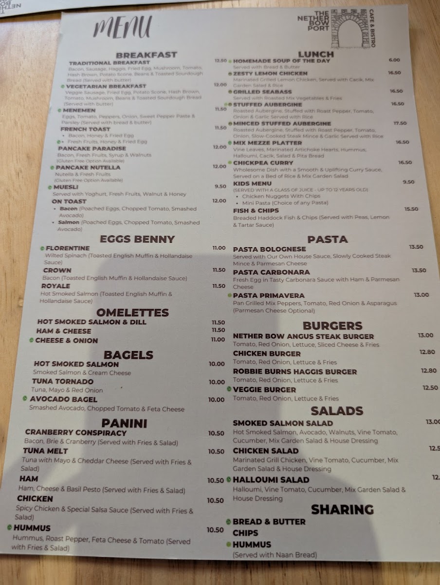 The Nether Bow Port Cafe & Bistro Menu - Image 3